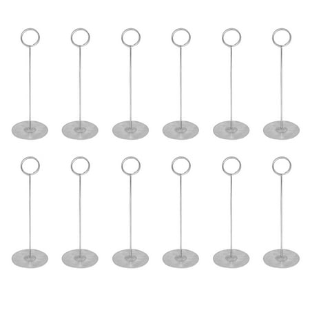 

Reduced！12pcs Table Decor Birthday Place Card Holder With Base Party Stainless Steel