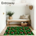 thumbnail image 3 of ODIKA 6'x9' Machine Washable Non-Slip Area Rug, Holly Wreath Christmas with Festive Bow Accents High Traffic Rug, Green, 733198, 3 of 7