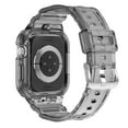 thumbnail image 2 of Compatible with Apple Watch Series 10 42mm Band with Case, Transparent TPU Sport Strap with Metal Buckle, Anti-Yellowing Scratch-Resistant, Breathable Design, Gift for Men Women, Black, 2 of 5