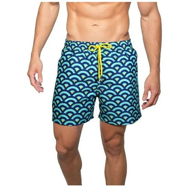 QunButy Mens Swim Trunks Pants Board Shorts Swimsuit Beachwear Casual  Surfing Bathing Suit with Pockets and Lining 