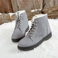 thumbnail image 5 of KEGIRLOM Women's Fashionable Casual Versatile Plus-Size Snow Boots Lightweight And Comfortable Fall And Winter Style Trendy Short Boots With Fleece Lining. Gray Size 10, 5 of 7