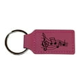 thumbnail image 3 of Keychain - Rectangle - Music Notes - Leather, 3 of 4