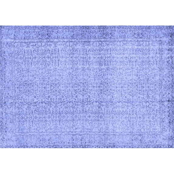 Ahgly Company Indoor Rectangle Abstract Blue Contemporary Area Rugs, 7' x 10'