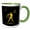 Green/White, variant on 3drose, Libra Zodiac Symbol. Image of a Man with Scales, a Star and a Sign, 11oz Two-tone Black Mug