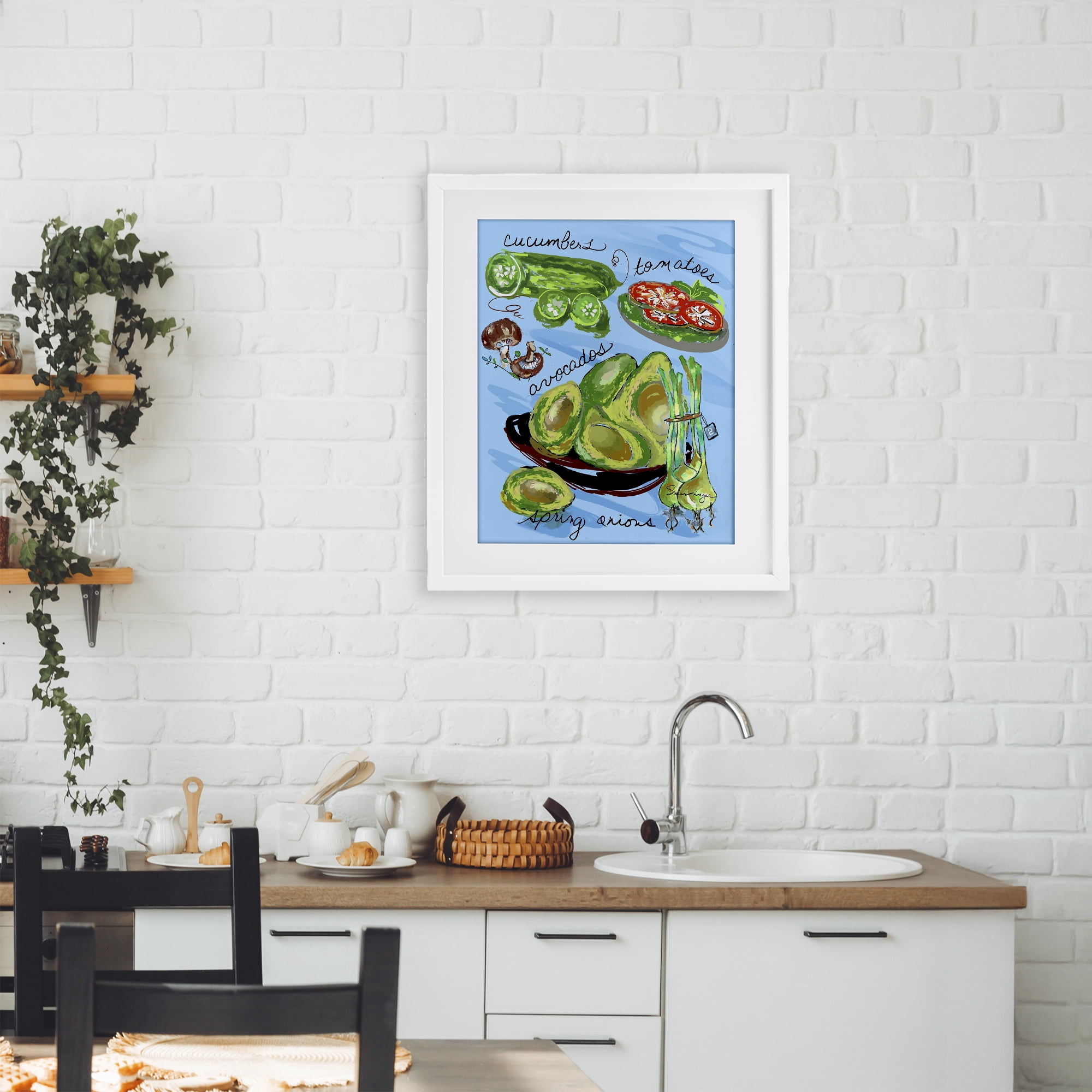 Stupell Industries Fresh Produce Collection White Framed Print Under Glass, design by Susan Lugar