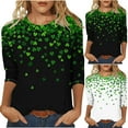 thumbnail image 6 of YanHoo Funny St. Patricks Day Shirts Women 3/4 Sleeve Plus Size Tops 2024 Trendy 3/4 Sleeve Tops Pullover Casual Crewneck Sweatshirts Ladies Spring Shirts Prime Sale under 10 dollars Clearance, 6 of 6