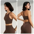 thumbnail image 5 of Women Bras Sports Fitness Bra Yoga Running Bra Dry Wicking Bra Wireless Bra Brown S, 5 of 5