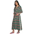 thumbnail image 2 of Moomaya Robe Longue Maxi de Maternité Imprimée pour Femmes, Kaftan Boutonné en Coton, 2 of 5