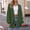 Green, variant on Women's Collarless Knit Cardigan Open Front Long Sleeve Lightweight Casual Plus Size Top