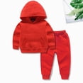 thumbnail image 2 of CAUYDY Child Birthday Outfits for Boy Long Sleeve Sweatshirt Sweatpants 2PCS Casual Sets 5Y 6Y 7Y 8Y 9Y 10Y Kids Fall Winter Autumn Clothes Red for Sizes 8-9 Years, 2 of 4