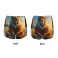 thumbnail image 3 of Gukieu Prairie Meditating Lion Print Women's Sports Shorts with Drawstring Elastic Waistband for Running, Yoga, Fitness-Large, 3 of 7