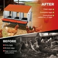thumbnail image 5 of Garvee Rollaway Chicken Nesting Box – 3-Compartment Metal Hen Laying Nest with Galvanized Pull-Out Egg Collection, Ventilated Waterproof Roof, Wall or Floor Mount, Easy Clean – Orange, 5 of 8