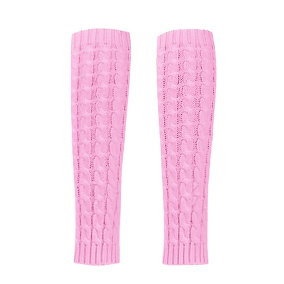 UJNDER Women's Knit Leg Warmers with Cable Design Boot Socks for Winter Warmth and Fashion Style Pink