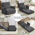 thumbnail image 5 of ZAFLY Adjustable Floor Sofa Bed, Multi-Functional Bean Bag Chair, 6-Position Foldable Lazy Sofa with Armrest, Sleeper Sofa for Reading/Gaming - Gray, Twin, 5 of 5
