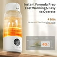 thumbnail image 2 of Portable Bottle Warmer for Baby – Fast Heating Milk Warmer for Travel, Breast Milk & Formula, 17oz Leak-Proof Stainless Steel, IPX6 Waterproof, Rechargeable with Long Battery Life with Cleaning Brush, 2 of 8