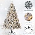 thumbnail image 3 of Bingirl 9Ft Pre-lit Artificial Christmas Tree: Snowy Flocked, Green, Quick Hinged Setup, Foldable Metal Base, Realistic Branch Tips for Indoor Holiday Decor (Home, Office, Party), 3 of 7
