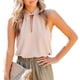 thumbnail image 5 of Blusa sin mangas Minnieouse para mujer con cuello de corbata color sólido transpirable, 5 of 6