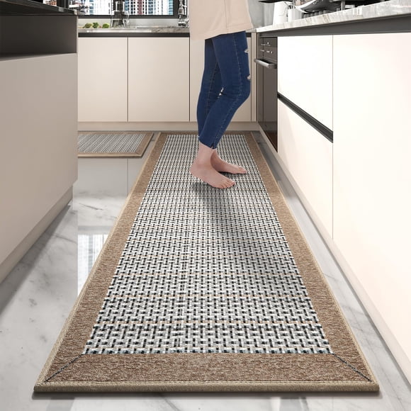 PADOOR Non Slip Kitchen Rugs Sets of 2 - Extra Large 2.5'x6' + 20"x32" Runner Rugs for Kitchen Floor Non Skid Washable, Absorbent Kitchen Mat for in