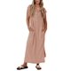 thumbnail image 1 of Vestido de verano KIRUNDO Vestido largo Henley de punto acanalado caqui XXL, 1 of 9