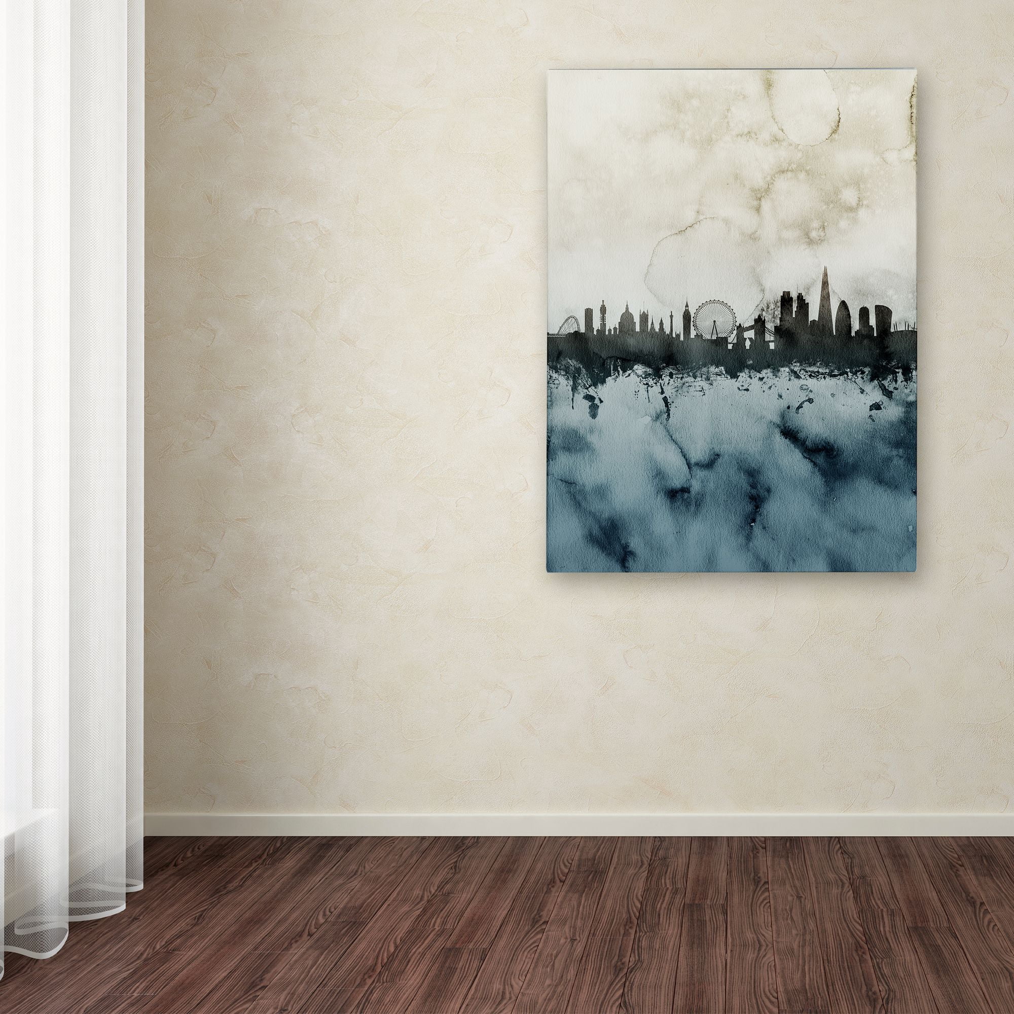 Trademark Fine Art "London Skyline Tall 3" Canvas Art by Michael Tompsett