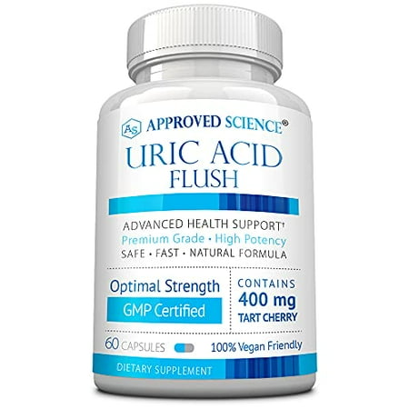Approved Science Uric Acid Flush with Folic Acid and Tart Cherry - 60 Capsules - 1 Month Supply