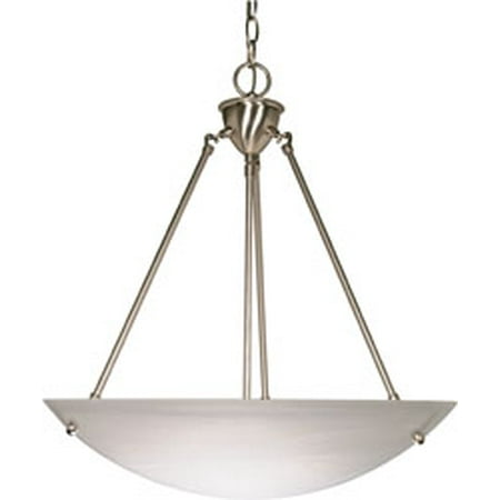 Alabaster Bowl Light - Replacement for 60/370 3 LIGHT 23 INCH PENDANT ALABASTER GLASS BOWL BRUSHED NICKEL TRANSITIONAL