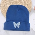 thumbnail image 3 of D-GROEE Knitted Winter Beanies Butterflies Embroidery Harajuku Style Acrylic Fiber Warm Skull Cap Cuff Watch Hat for Men or Women, 3 of 8