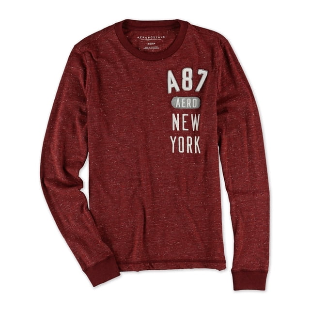 Aeropostale A87 New York Embellecido playera para hombre, rojo, XS Aeropostale Camiseta adornada
