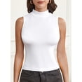 thumbnail image 5 of Athlemo Women's Sleeveless Racerback High Neck Casual Basic Ribbed Fitted Tank Top, 5 of 7
