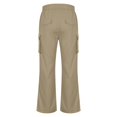 thumbnail image 5 of Qgtaibl Cargo Pant for Men Lightweight Drawstring Elastic Waist Work Pant Multi-Pockets Outdoor Hiking Travel Pants Khaki (Mens 3X), 5 of 9