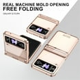 thumbnail image 6 of ELEHOLD for Samsung Galaxy Z Flip 3 Rugged Clear Case with Hinge Protection Transparent Clear Luxury Plating Shockproof Protective Case for Samsung Z Flip 3,Rosegold, 6 of 6