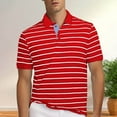 thumbnail image 3 of Men's Classic Fit 100% Cotton Soft Short Sleeve Stripe Polo Shirt, 3 of 4