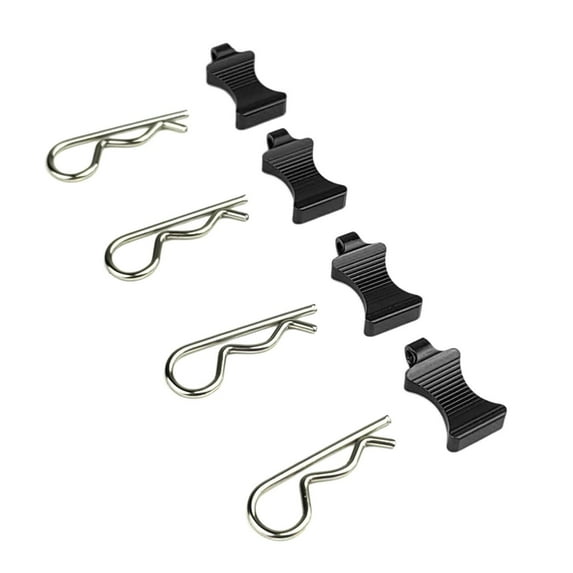 Upgrade Bent Springy R Pins 1/6 Car Hobby Modification Spare Parts with Bracket Model Vehicles Model Accessories 4Pcs for SCX6 Car Adults Black