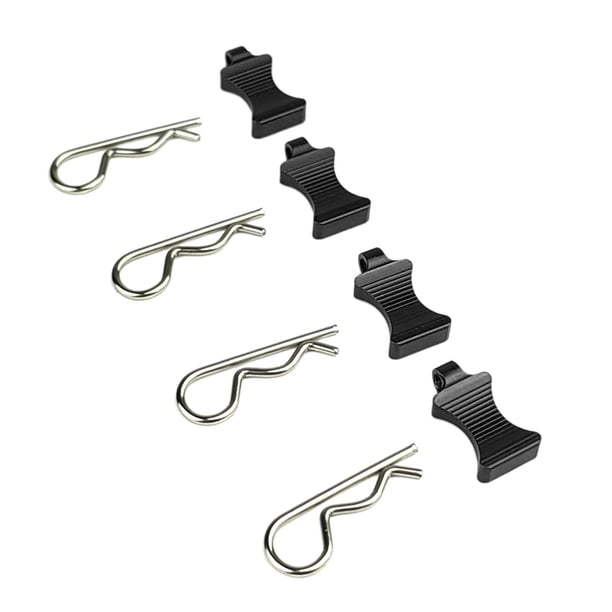 Clips de cuerpo RC Universal Bent Springy R Pins 1/6 DIY Car Parts 4x Actualización para SCX6 Adultos Profesionales Magideal Clips de cuerpo RC