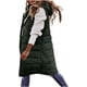 thumbnail image 3 of Chaqueta larga de plumón para mujer, sin mangas, con capucha, para invierno, cálida, talla grande, delgada, con cremallera, chaleco acolchado para exteriores, 3 of 5