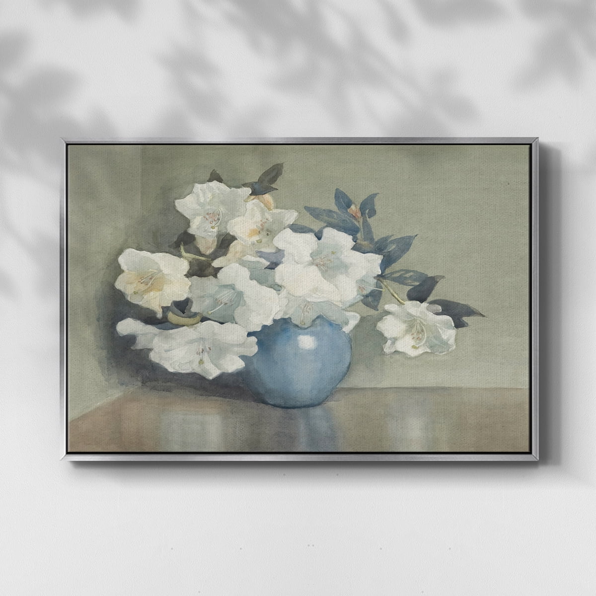 Vintage Botanical Print-LXI By Wexford Home Framed in Silver Wood Gallery Wrapped Canvas 25 in. x 37 in.