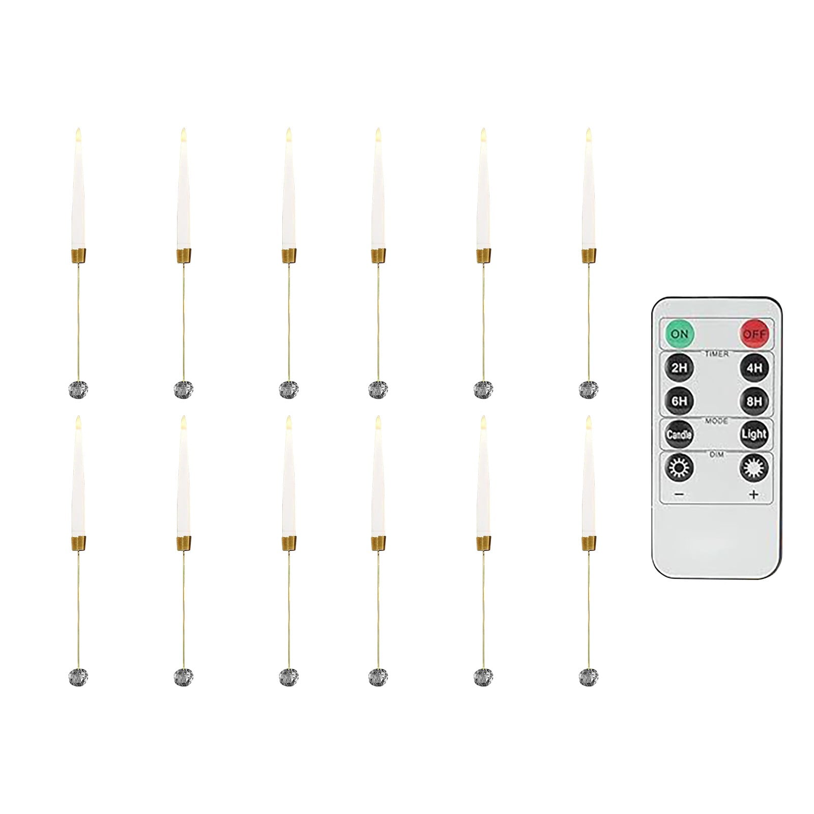 LED Christmas Tree Candles with Remote Timer - 6-12 Pack Flameless Flickering Candles with Ball for Xmas Decor, Wedding & Indoor Holiday Lighting