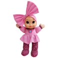 thumbnail image 2 of La primera muñeca suave y tierna de Baby Kisses del bebé, vestida con una blusa rosa y mallas estampadas, presiona su barriga para escuchar dulces sonidos de besos y decir te amo, 2 of 5