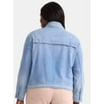 thumbnail image 3 of Terra & Sky Women's Plus Size Denim Utility Jacket, Sizes 0X-5X, 3 of 5