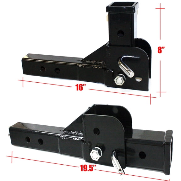 Universal Trailer Hitch Folding Shank Adapter Mount, Compatible with Cargo Carrier Bike Wheelchair Rack, Foldable Design for Easy Storage