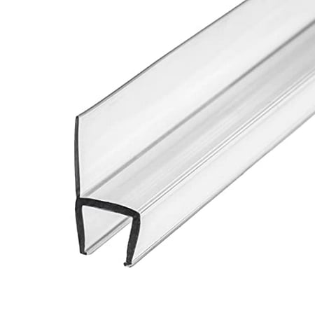 

eatelle Frameless Shower Door Side Seal Strip for 1/4 (6mm) Glass Thickness Vertical Polycarbonate H-Jamb 180 Degree Stop Water Leaking 78 Long