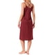 thumbnail image 3 of INSPIRAR CHIC Vestido de dormir para mujeres de satén sin mangas con doble tirante de espagueti y espalda cruzada sexy escote en V midi lounge noche rojo, 3 of 6
