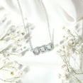 thumbnail image 4 of Rosec Jewels Moissanite 3 Stone Necklace (D-VS1 Quality) - Minimalist Bar Necklace for Anniversary - Ready to Gift, 925 Sterling Silver, 4 of 8