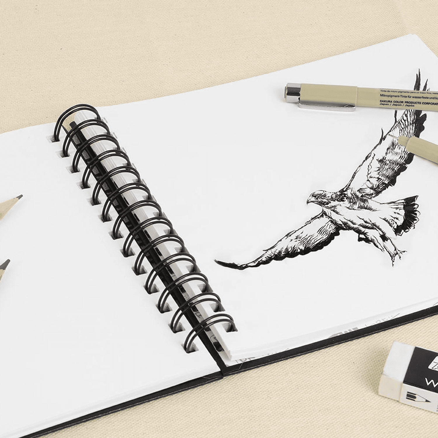 Pro Art Premium Skizzenbuch, 7x7 Zoll, 80 Blatt, 70# Papier, Drahtbindung – Für Skizzen, Zeichnungen & Ideen