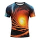 thumbnail image 4 of Ceisia Men's Slim Fit Short Sleeve T-Shirt 3D Natural Landscape Print Ocean & Wave Spring Summer Shirt Gift, 4 of 5