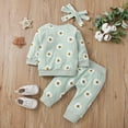 thumbnail image 4 of NAFUU Toddler Baby Boys Clothes Set Casual Printed Long Sleeve Crewneck Sweatshirt Pants Headband 3 Piece Set Spring Fall Everyday Wear Leisure Sport Wear 0-6 Months, 4 of 4