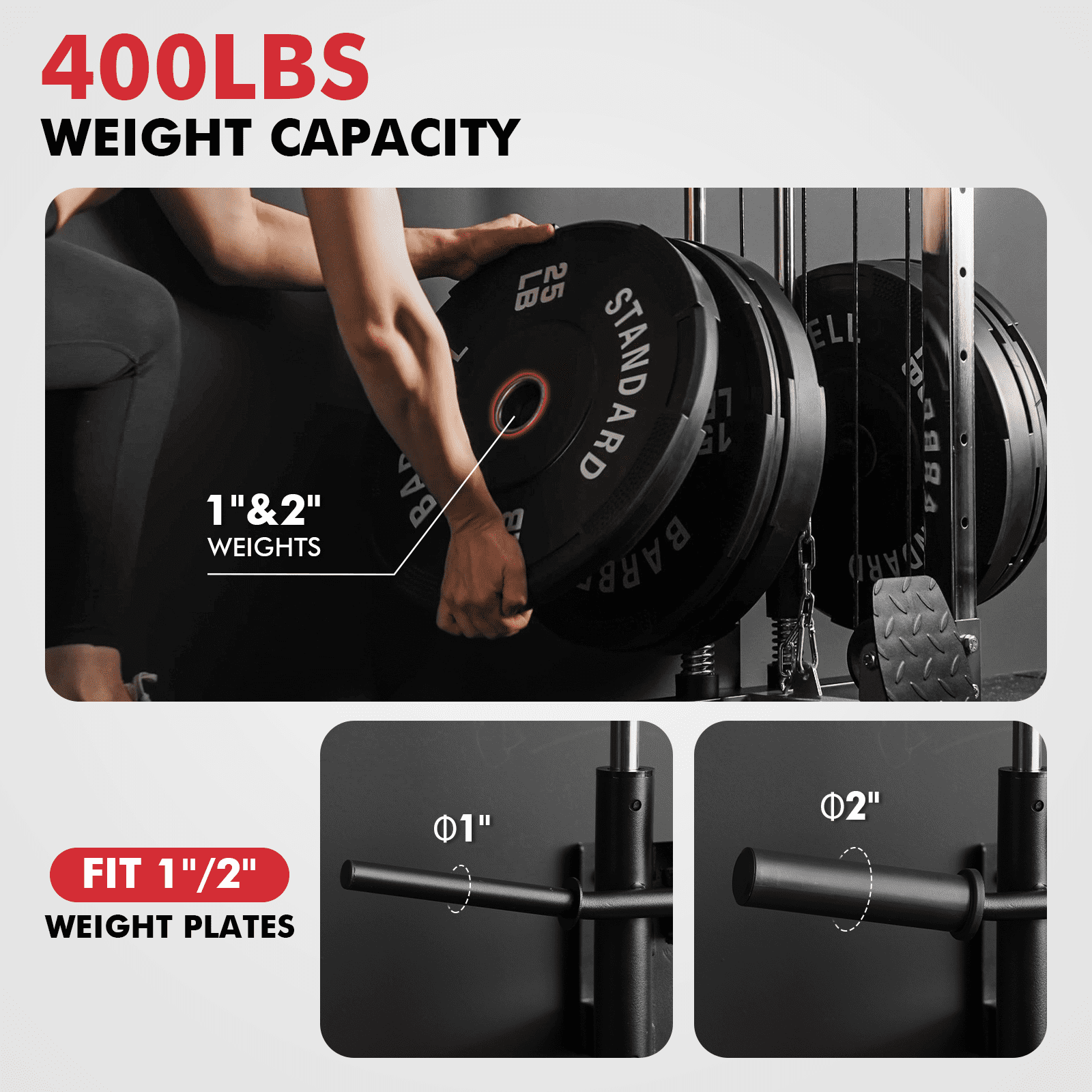 Mikolo Cable Crossover Machine, Lat Pull Down Machine, Wall Mounted Pulley Tower functional trainer with Adjustable 26 Positions Dual Pulley System, Lat Pulldown Cable Training for Home Gym Fitness