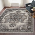 thumbnail image 6 of 5' x 8' Blue and Brown Medallion Power Loom Area Rug, 6 of 9