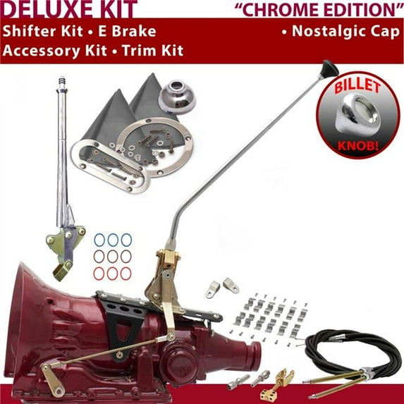American Shifter PG Shifter Kit Chrome 16 in. E Brake Cable Clamp Clevis Trim Kit for F355C