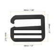 thumbnail image 2 of Uxcell 4Pack 1.5" Metal G-Hook Buckles Adjustable Flat Tri-Glide Buckles, Matte Black, 2 of 6